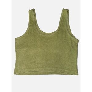 HOLLISTER- lime green SOFT STRETCH  cropped tank top size small
